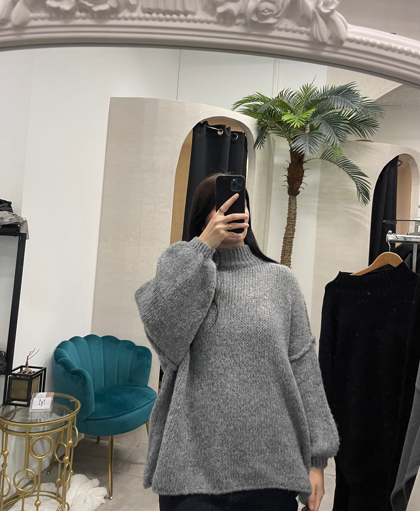 Pull à manches bouffantes