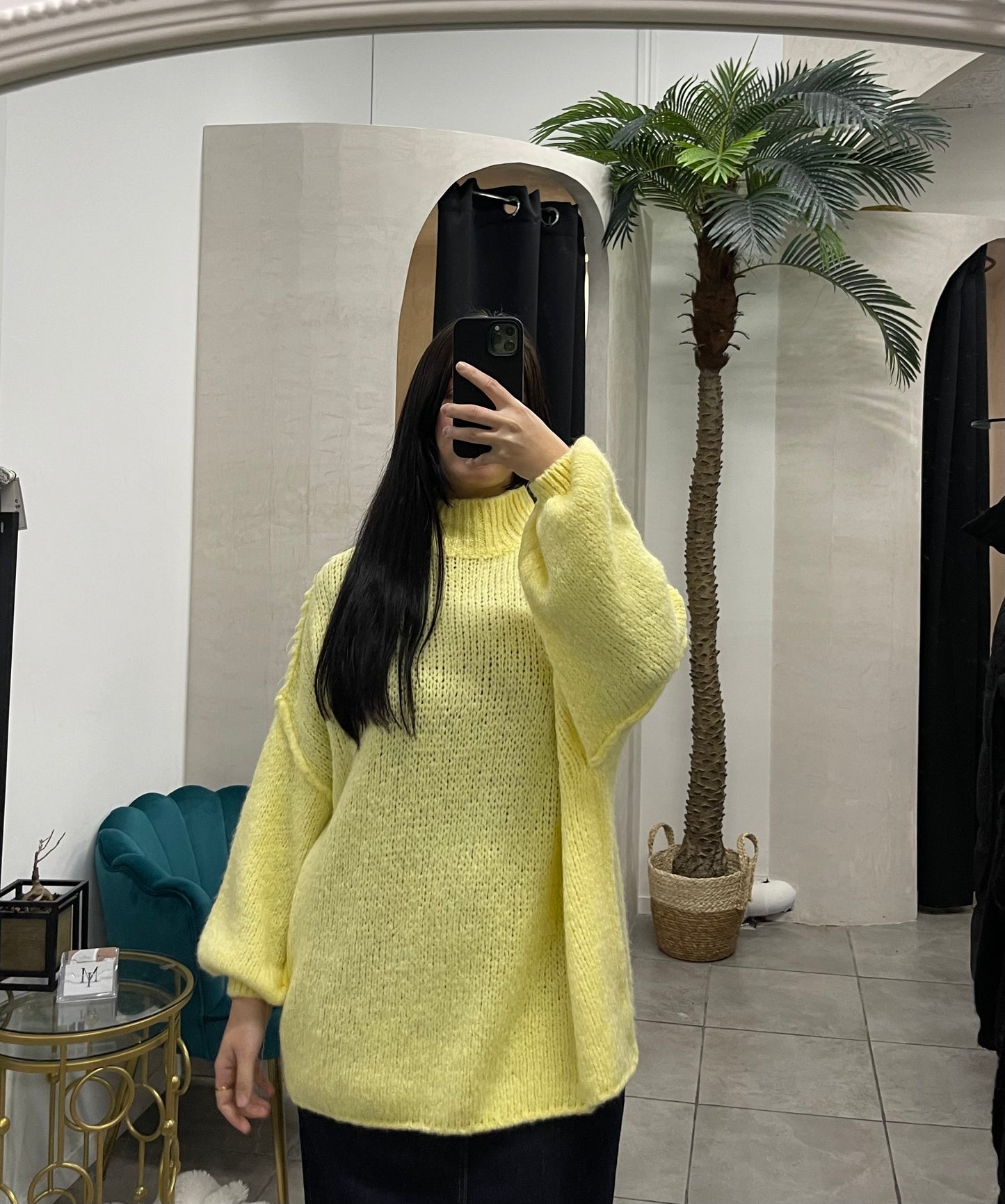 Pull à manches bouffantes