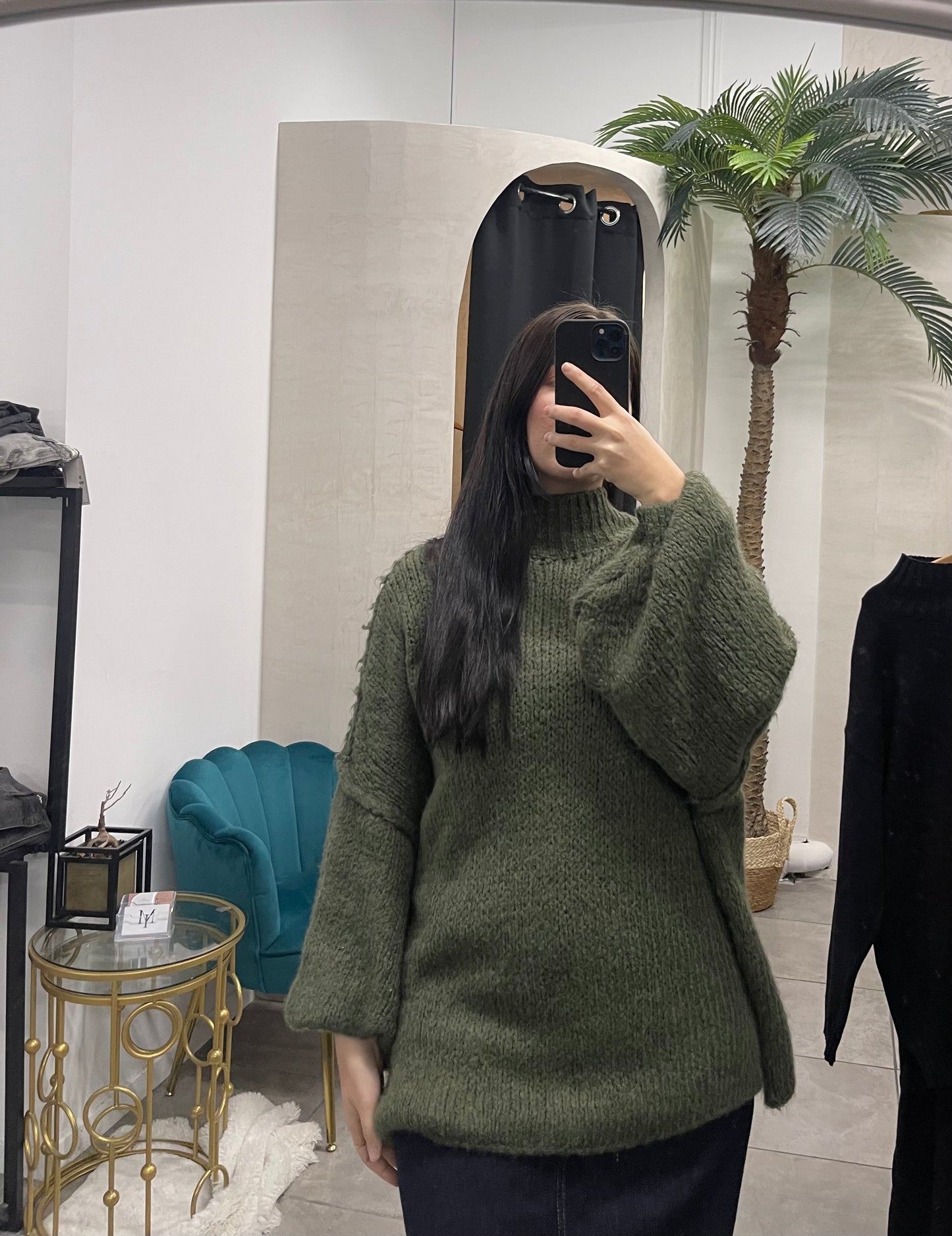 Pull à manches bouffantes