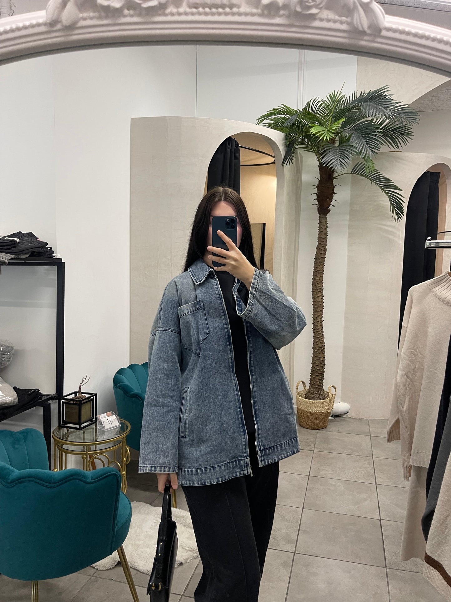 Veste en jean à zip