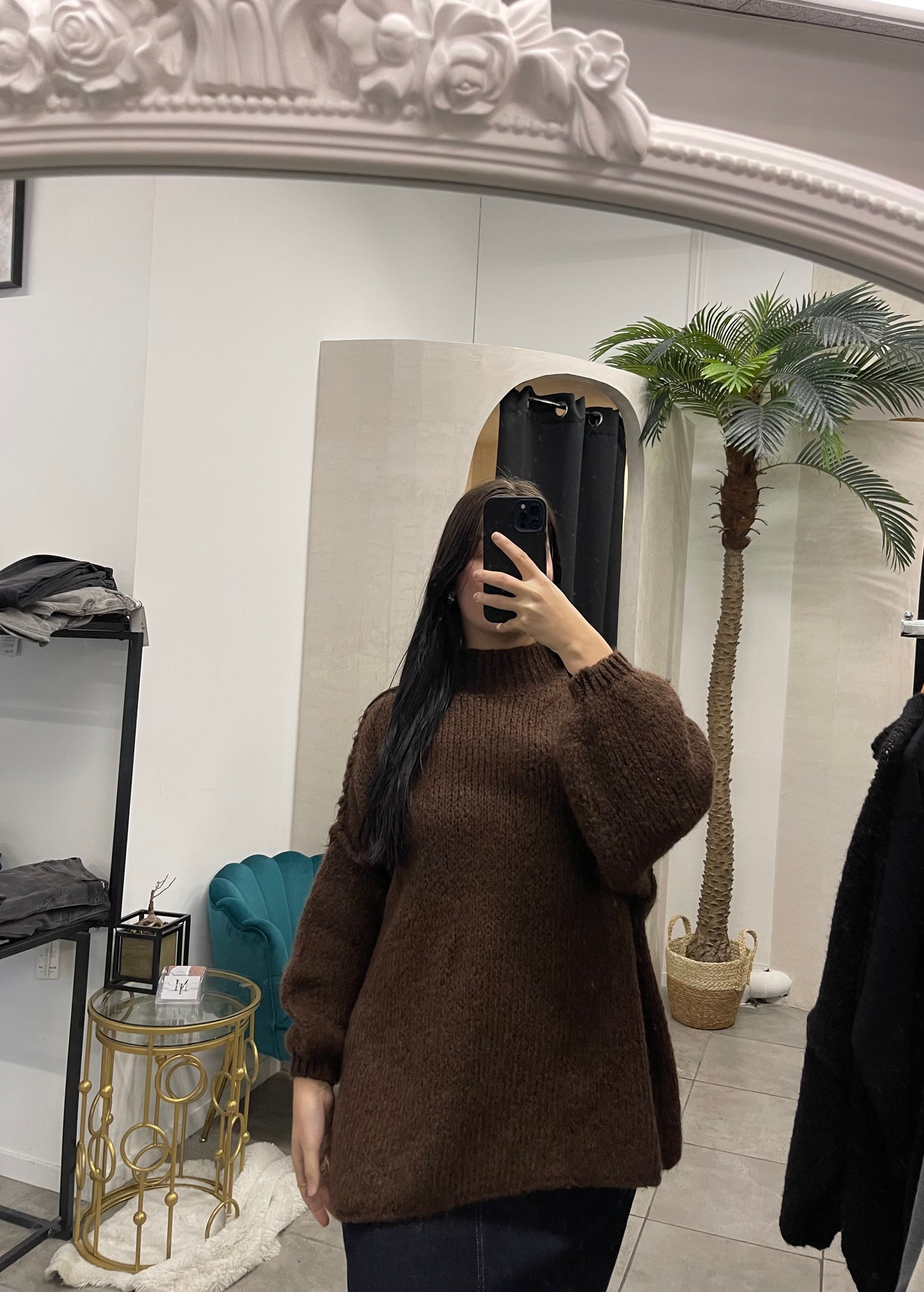 Pull à manches bouffantes