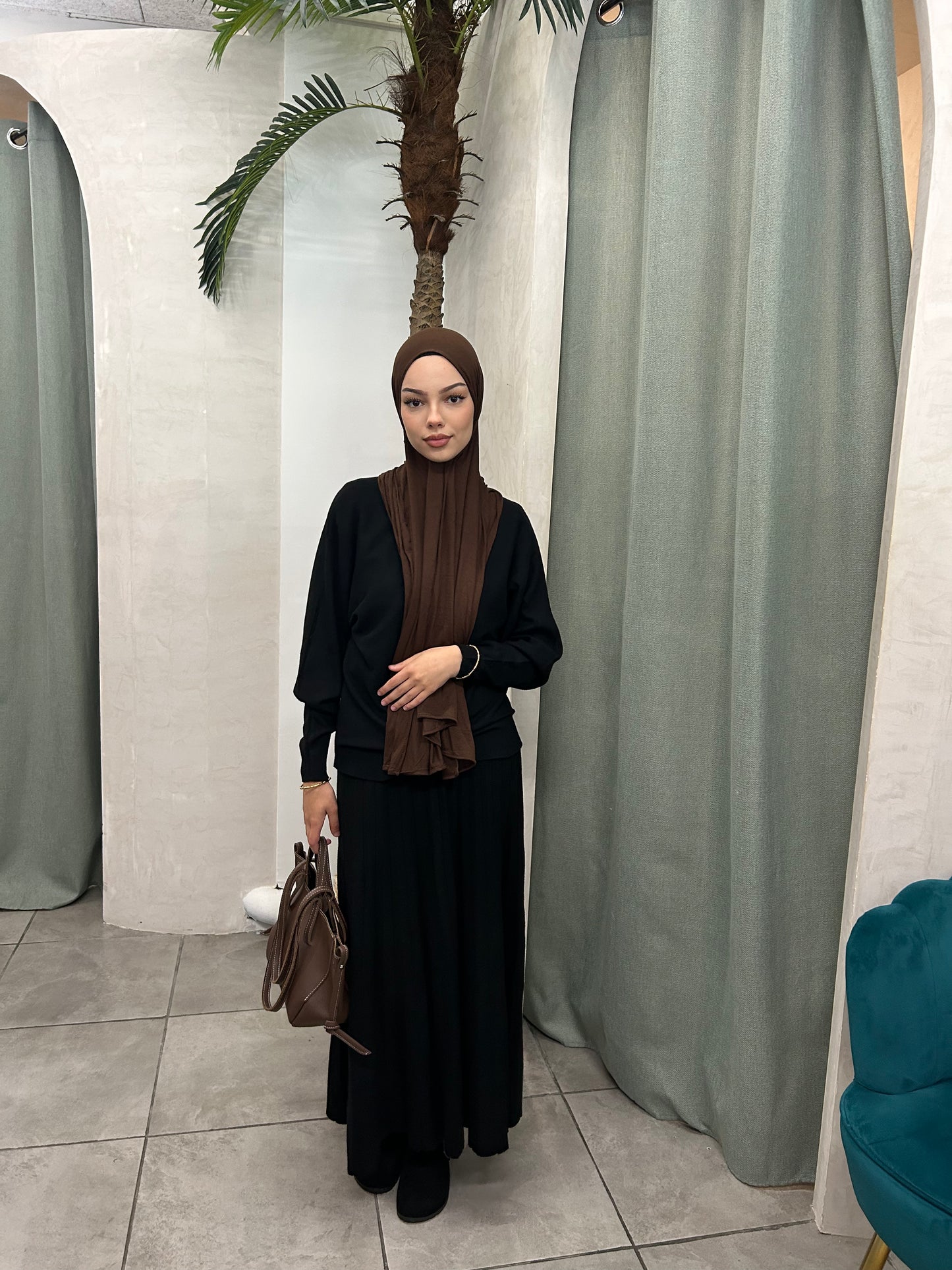 Robe longue en tricot