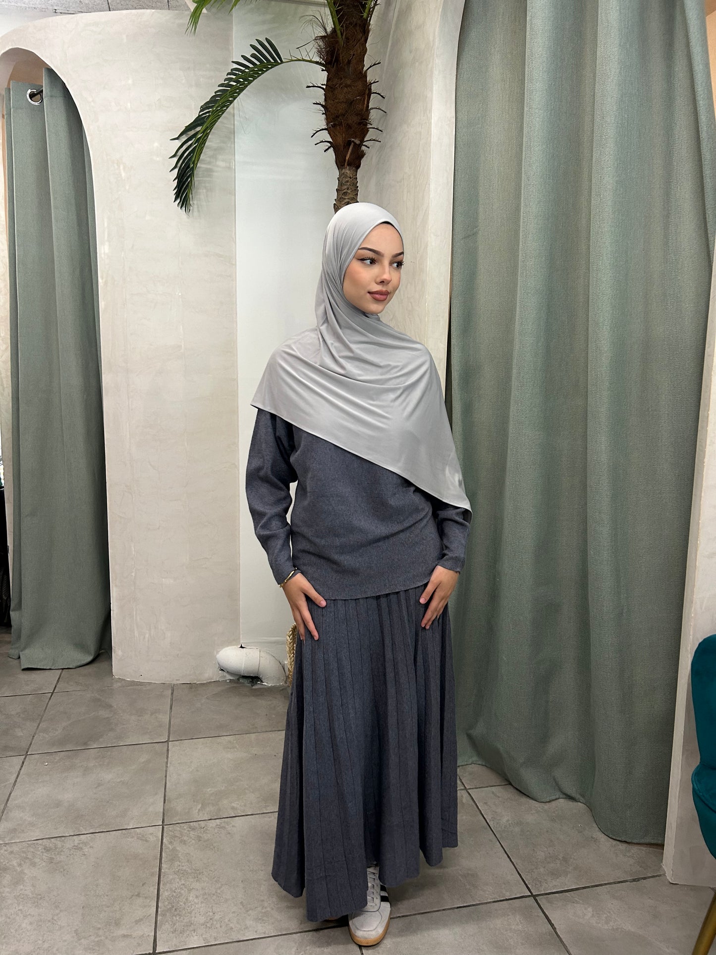 Robe longue en tricot