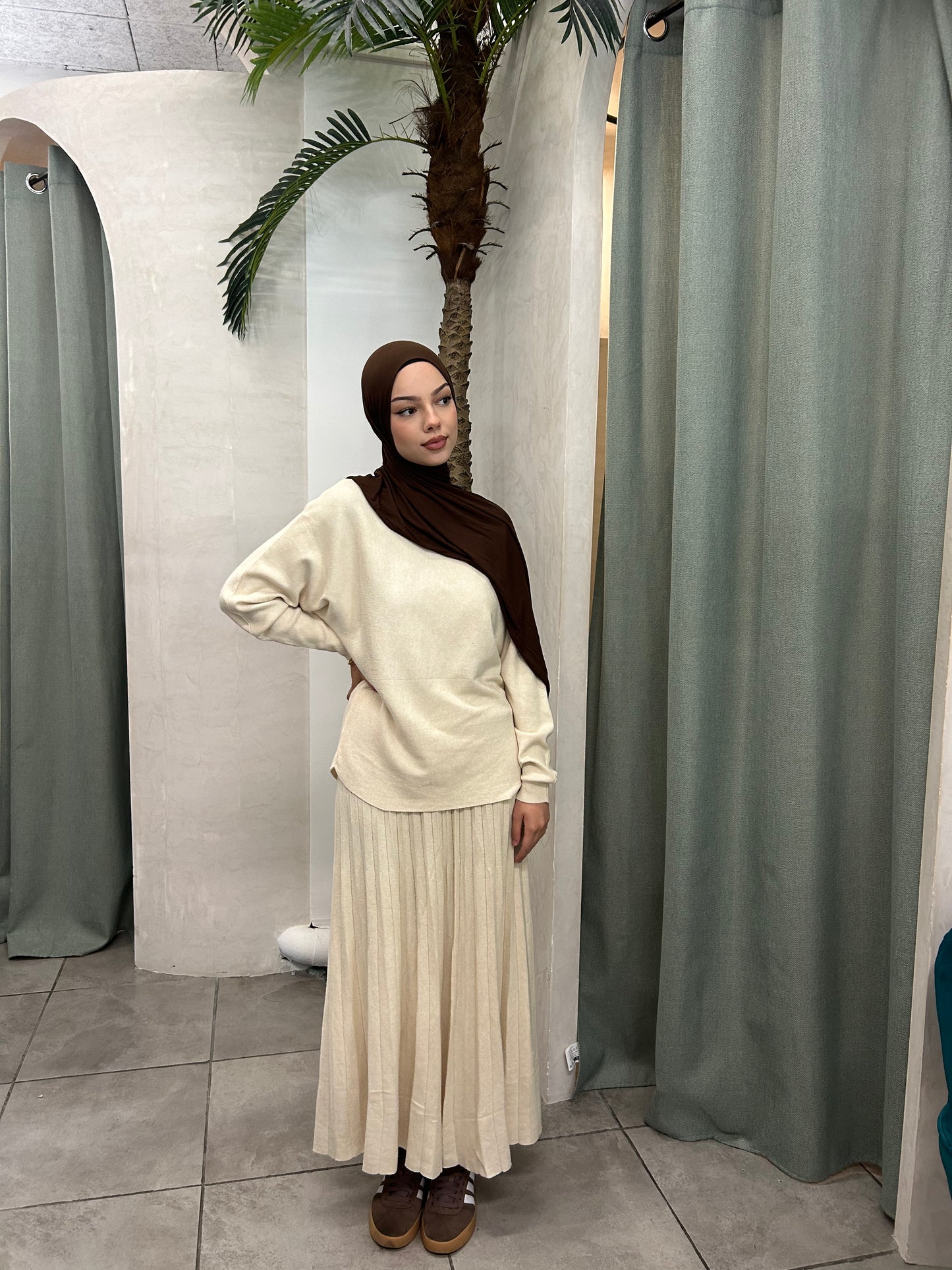 Robe longue en tricot