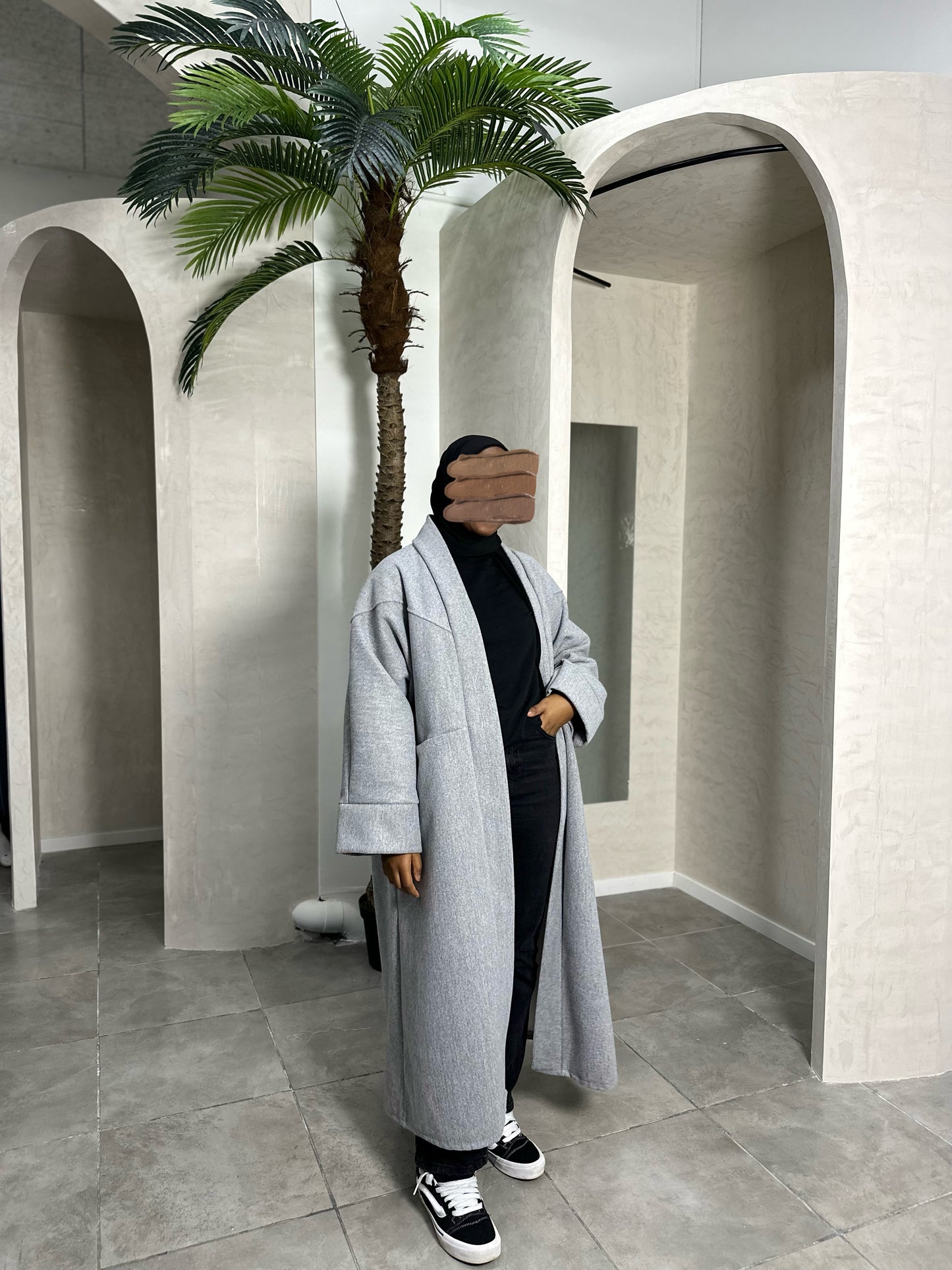 MANTEAU KIMONO GRIS