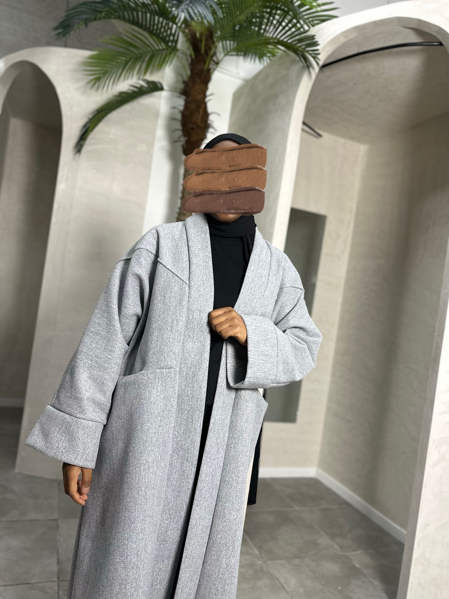 MANTEAU KIMONO GRIS