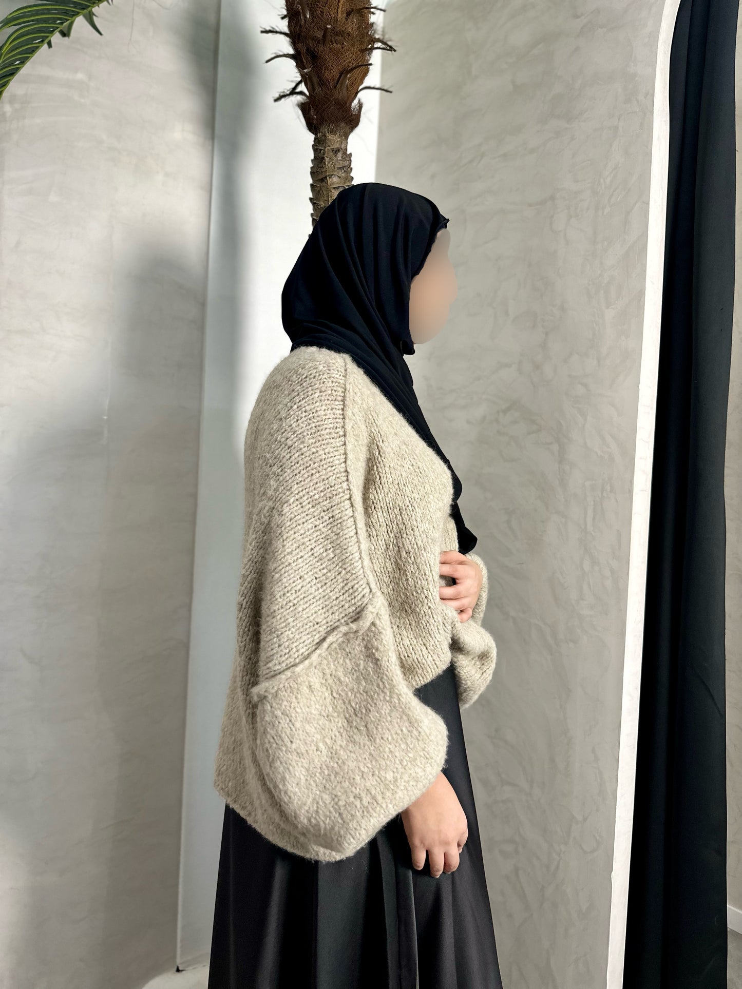 PULL À MANCHES BOUFFANTES TAUPE
