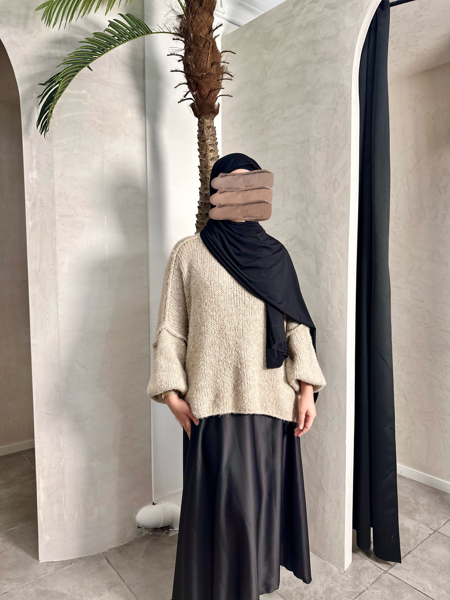 PULL À MANCHES BOUFFANTES TAUPE