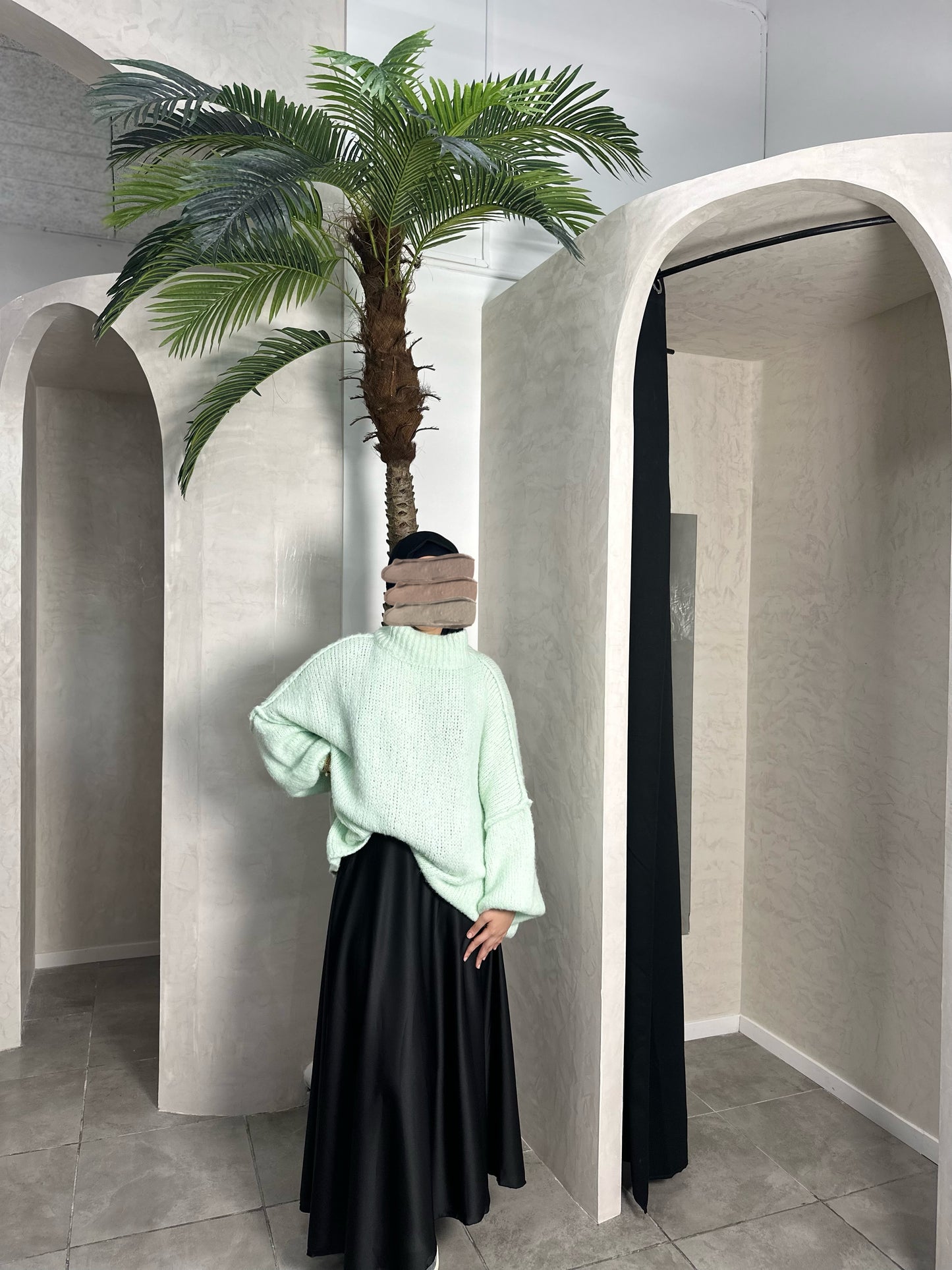 PULL À MANCHES BOUFFANTES VERT