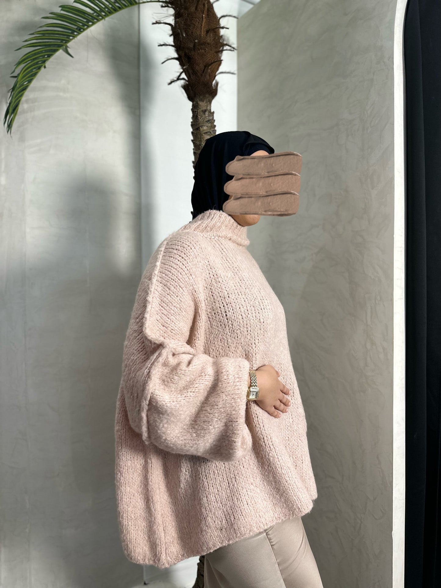 PULL À MANCHES BOUFFANTES ROSE
