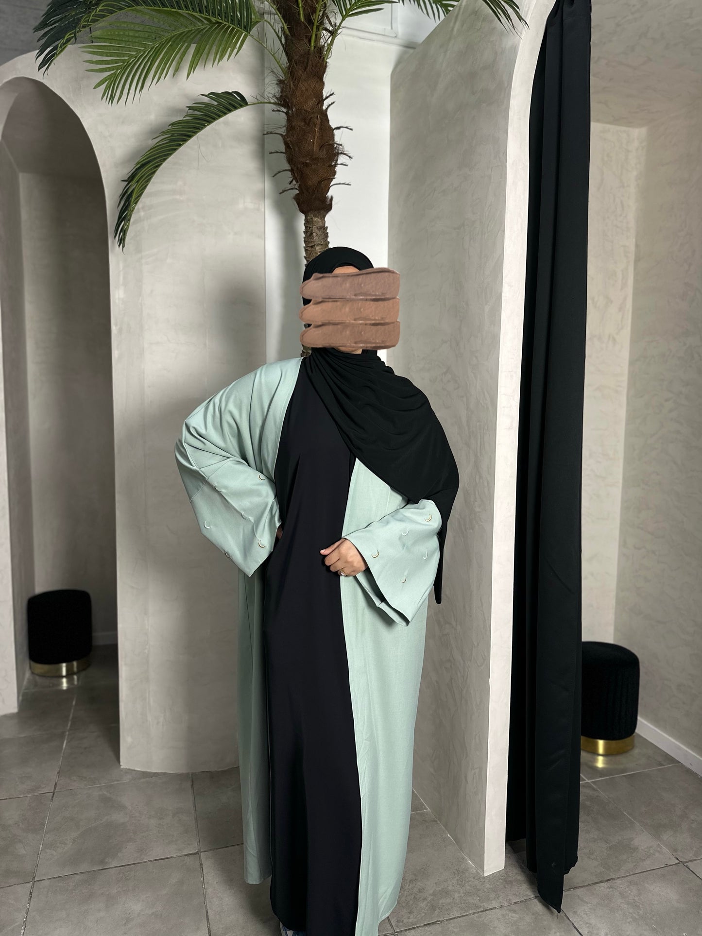 KIMONO LUNE VERT D'EAU