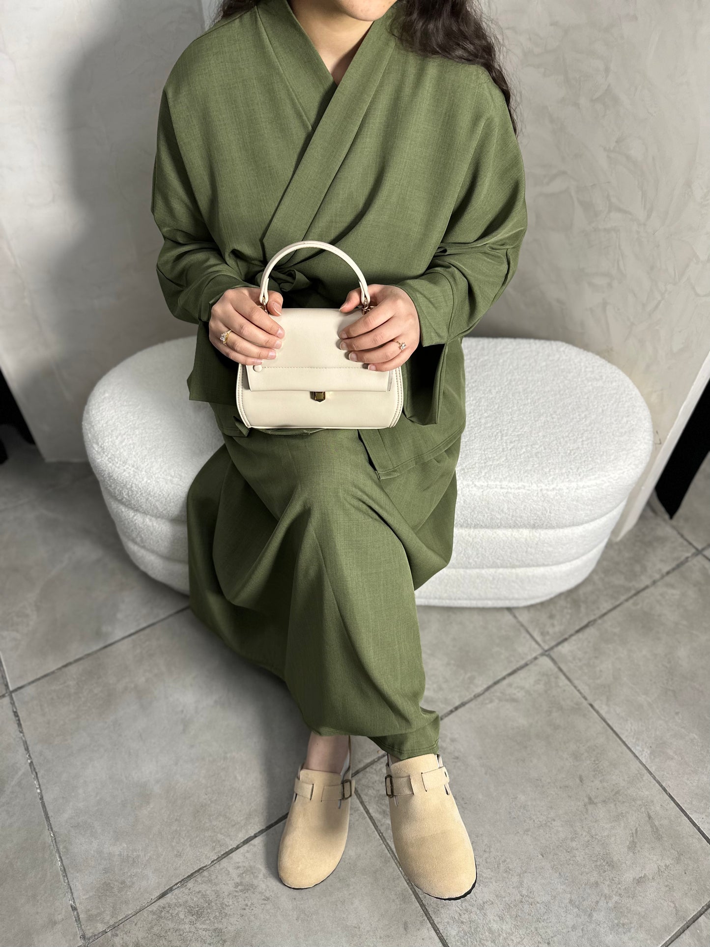 ENSEMBLE JUPE CROISÉ KAKI