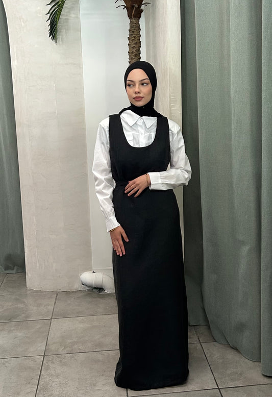 Robe longue en tweed