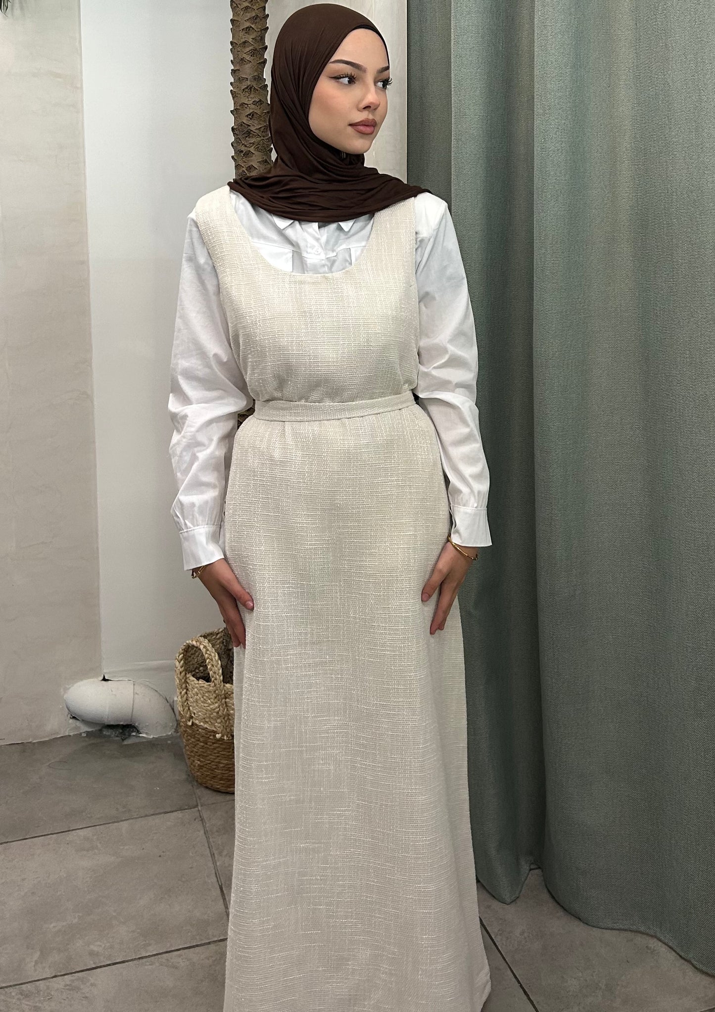 Robe longue en tweed