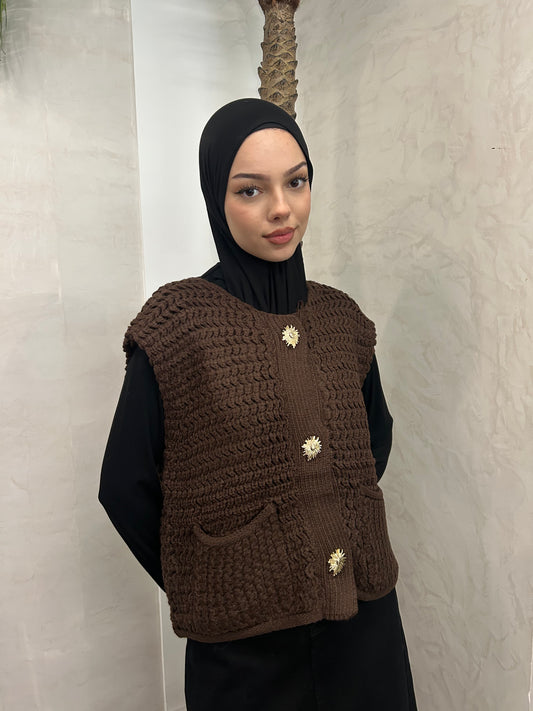 Gilet en maille sans manches